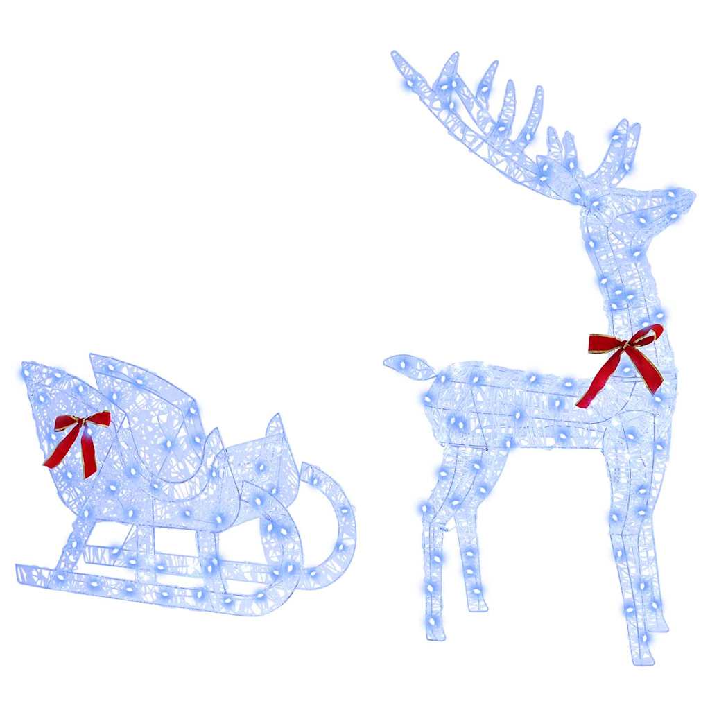 Reindeer Pull Sleigh Blue 70 x 26 x 128.5 cm Acrylic